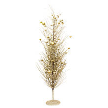 Дерево на підставці з кулями, 100 см, золотистий, метал, пластик Новорічна декорація (770083-2)