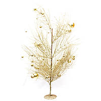 Дерево на подставке с шарами, 80 см, золотистый, металл, пластик Новогодняя декорация (770069-2)