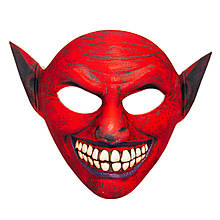 Карнавальна маска "Череп демона", 23х22 см, полімер, червоний маска на Хелловін (462551)