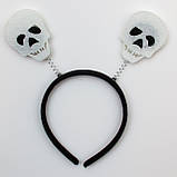 Карнавальний набір ободок + маска "Череп", білий, чорний маска на Хелловін (513313), фото 2