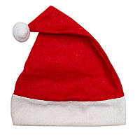 Новорічний ковпак, 58-60 см, поліестер, червоний, карнавальний головний убір для вечірок (460328)