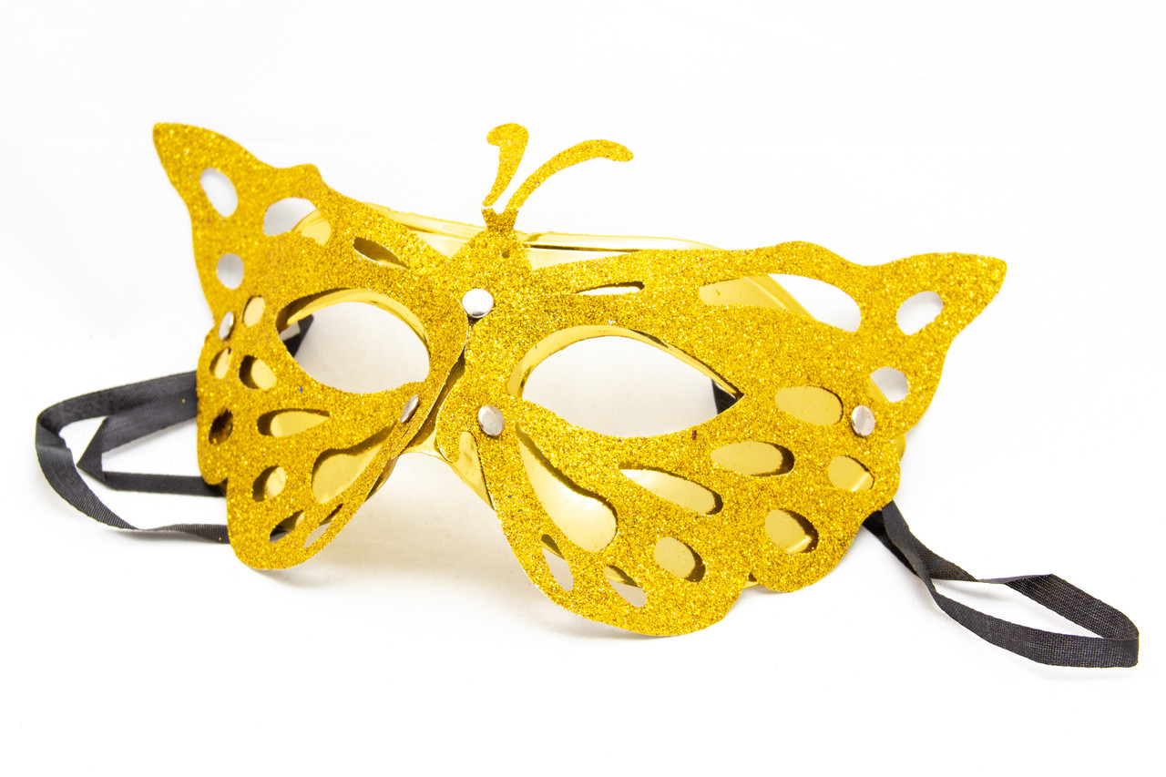 Карнавальна маска, 19х15 см, жовтий, пластик (461707-5), фото 1