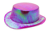 Шляпа карнавальная, ПВХ, 30х25х11 см, фиолетовый карнавальный головной убор для вечеринок (462452)