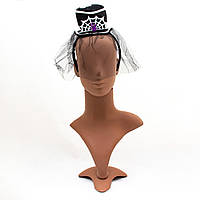 Шляпа-обруч с сеткой "Паук", 12,5х21 см, черный, полиэстер карнавальный головной убор для вечеринок (462636)