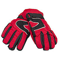 Детские лыжные перчатки, размер 13, красный, плащевка, флис, синтепон (517090)