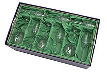 Набір кришталевого посуду у подарунковій упаковці з тканиною, 18 од. (8560/3)