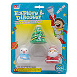 Дитячий калейдоскоп ялинка, сніговик, Дід Мороз, 5 см, пластик (9006A-1), фото 2