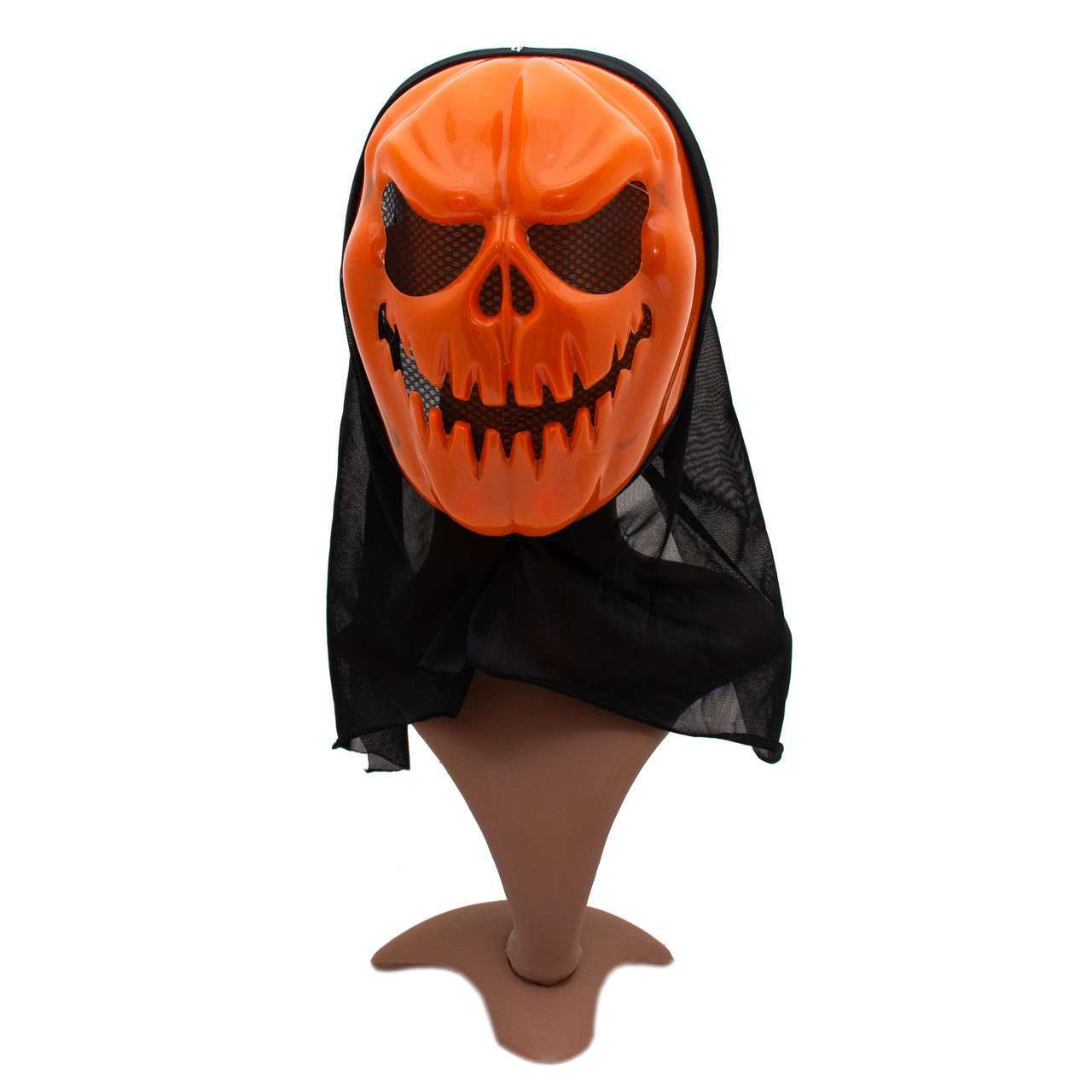 Карнавальна маска череп, 20х38 см, поліестер, помаранчевий маска на Хелловін (462537)