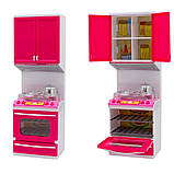 Дитяча кухня для ляльок, рожевий, пластик (QF26211PW), фото 3