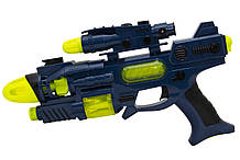 Іграшкова зброя космічний бластер світло, звук, музика і кріплення, синій, пластик (242645)