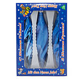 Набір ялинкових іграшок закручені бурульки, 3 шт, 16 см, синій, мікс, скло (390168-4), фото 2