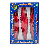 Набір ялинкових іграшок закручені бурульки, 3 шт, 16 см, червоний, мікс, скло (390168-3), фото 2