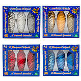 Набір ялинкових іграшок шишки, 3 шт, 10 см, синій, скло (390137-4), фото 3