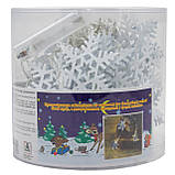 Світлодіодна новорічна гірлянда сніжинки 20Л на батарейках теплий білий, LED (652419), фото 3