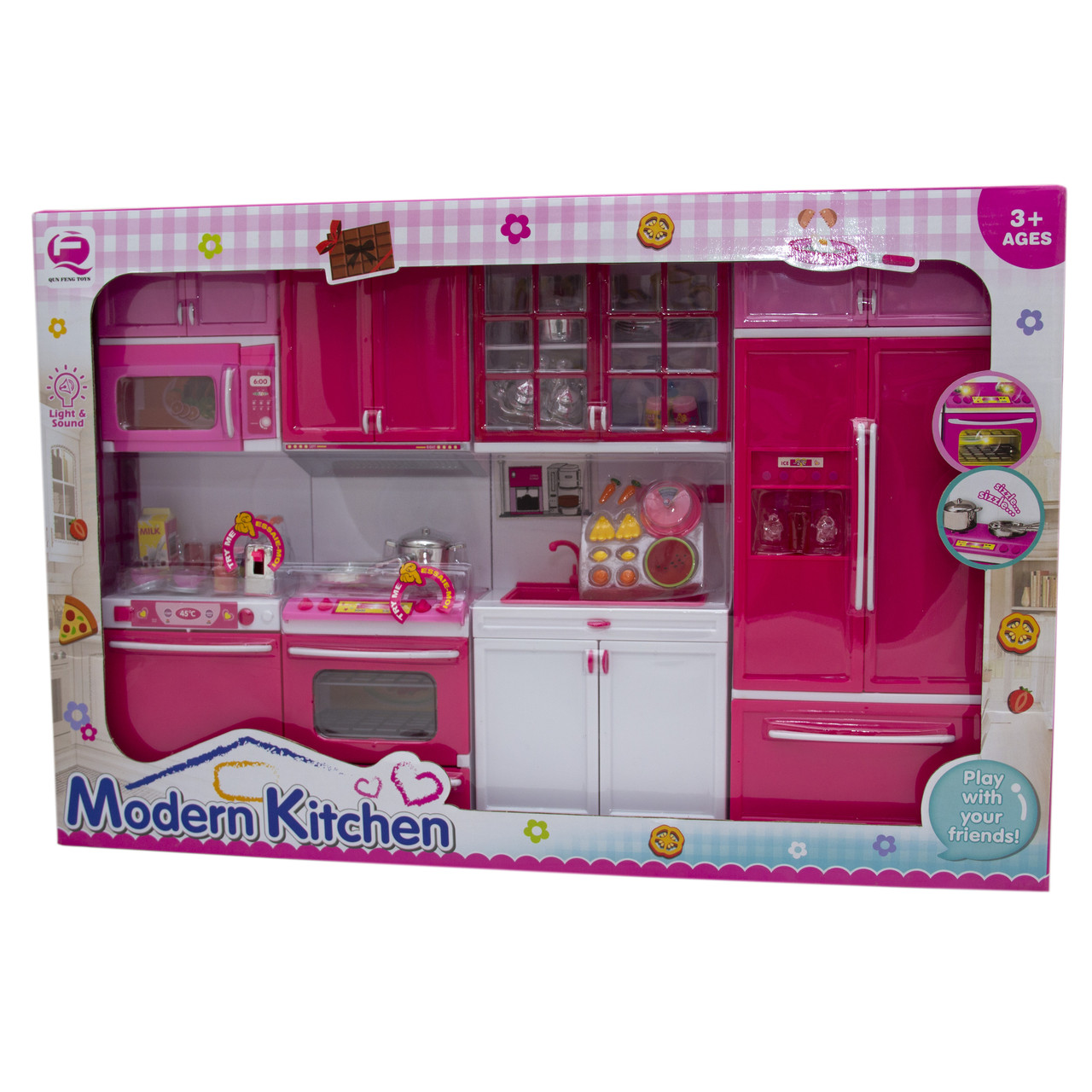 Дитяча кухня для ляльок, рожевий, пластик (QF26211PW), фото 1