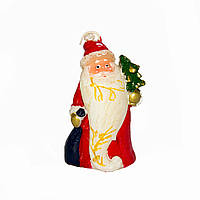 Декоративна новорічна свічка Дід Мороз, 10 см, червоний з білим, віск (791118-3)