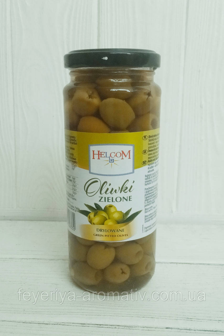 Оливки зелені без кісточки Helcom, 345гр (Польща)