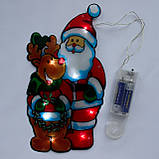 LED декорація Дід Мороз та Олень, 25 х13,5 см, 10л, пластик, IP20 (640331), фото 2