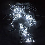 Світлодіодна новорічна гірлянда бахрома, 100Л, миготлива, 3 м, білий, IP44(950118), фото 2