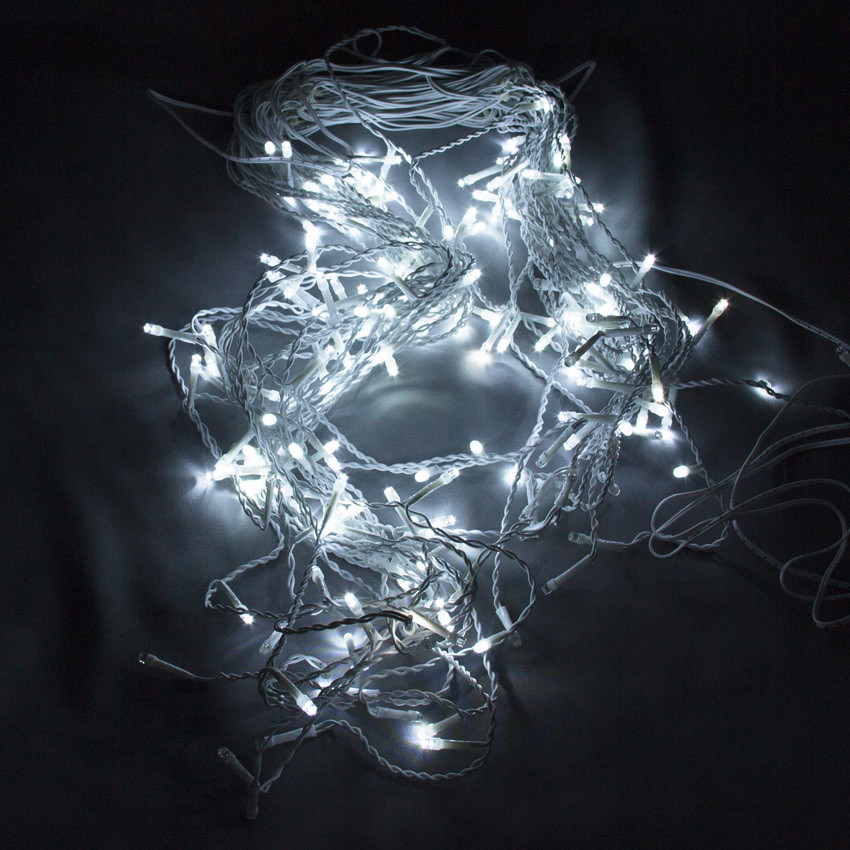 Світлодіодна новорічна гірлянда бахрома, 200Л, миготлива, білий, IP44, LED (950156)