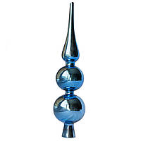 Верхівка на ялинку, h=30 см, d=7 см, синій, глянець, скло (390045-14)