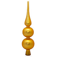 Верхівка на ялинку, h=30 см, d=7 см, золотистий, матовий, скло (390045-8)