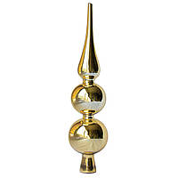 Верхівка на ялинку, h=30 см, d=7 см, золотистий, глянець, скло (390045-9)