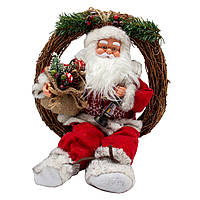 Новорічна фігурка Дід Мороз червоний музичний танцюючий з подарунками, 41 см, червоний (230341)