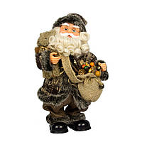 Новогодняя фигурка Музыкальный Дед Мороз с мешком подарков и медвежонком, интерактивный, 36 см, (230150)