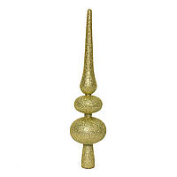 Верхівка на ялинку, h=30 см, золотистий, гліттер, пластик (890025)