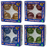 Набір ялинкових куль, 4 шт, D6 см, червоний, глянець, скло (390601-3), фото 2