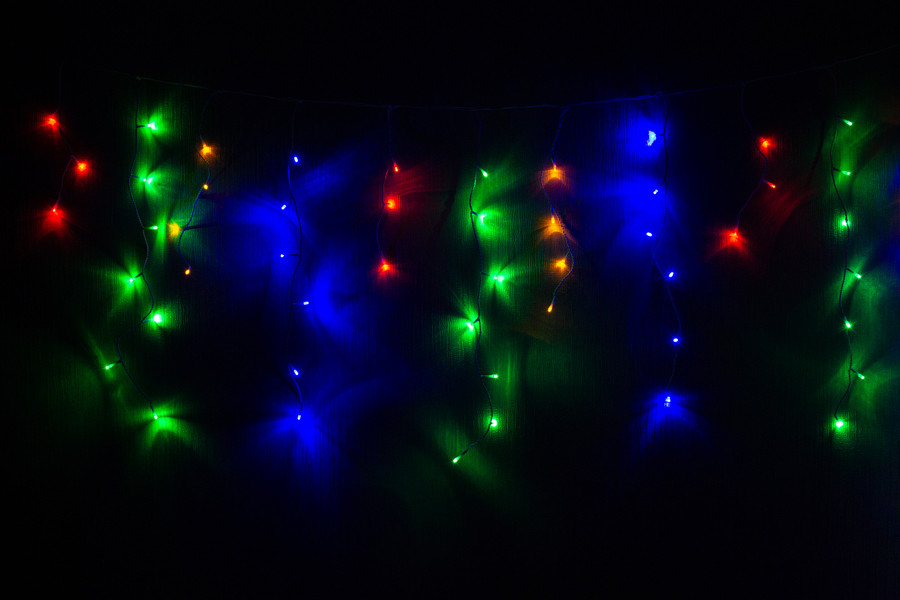 Світлодіодна новорічна гірлянда бахрома 200Л RGB, LED (950163)