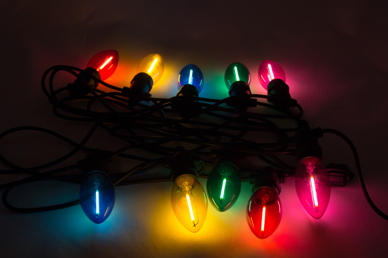 Світлодіодна новорічна гірлянда різнобарвна, 10 ламп з однією ниткою, LED (930011), фото 1