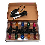 Світлодіодна новорічна гірлянда різнобарвна, 10 ламп з однією ниткою, LED (930011), фото 2