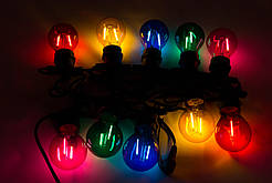 Світлодіодна новорічна гірлянда різнокольорова, 10 ламп з двома нитками, IP44, LED (930035)