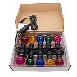 Світлодіодна новорічна гірлянда різнокольорова, 10 ламп з двома нитками, IP44, LED (930035), фото 2