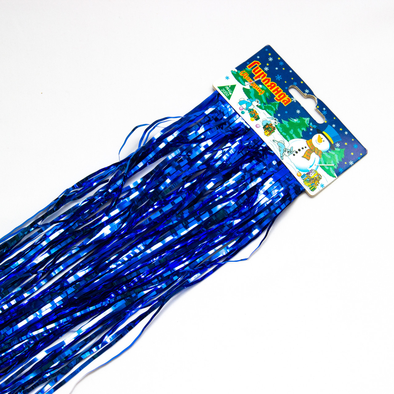 Дощик новорічний рифлений, 100х24 см, ПВХ, синій (ГДР-240/1,0-4), фото 1