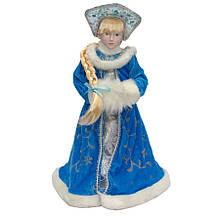 Новорічна фігурка Снігуронька, в синій шубі, 45 см, (600083-1)