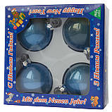 Набір ялинкових куль, 4 шт, D6 см, синій, глянець, скло (390687-4), фото 2