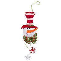 Новогодняя елочная игрушка фигурка Снеговик, 20 см, белый (430468-3)