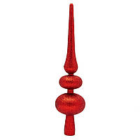 Верхівка на ялинку, h=30 см, червоний, гліттер, пластик (030415-2)