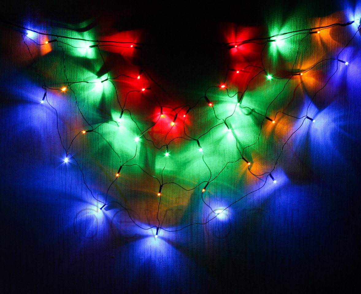 Світлодіодна новорічна гірлянда сітка 120Л різнокольорові, LED (651276), фото 1