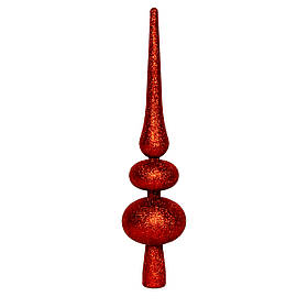 Верхівка на ялинку, h=30 см, червоний, гліттер, пластик (890032)