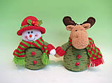 М'яка ялинкова іграшка Олень, 15 см, зелений, текстиль, новорічна фігурка (000081-2), фото 3