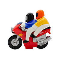 Заводная детская игрушка для малышей мотоцикл с 2 пассажирами 5,5 см, красный (SM-50C-5)