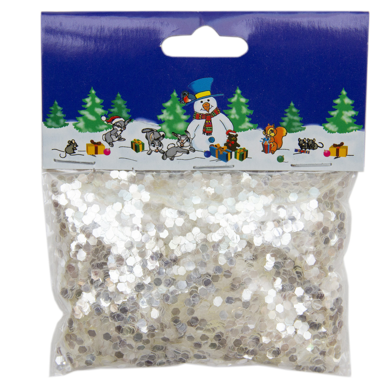 Конфетті, п'ятикутники, 40 г, прозоро-сріблястий, Метафан (201319), фото 1