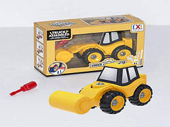 Конструктор будівельна техніка дорожній каток, 10,5х16х8,5 см, пластик (CXL200-27D)