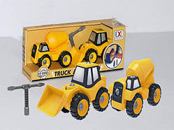 Конструктор будівельна техніка бульдозер та бетонозмішувач, 10,5х16х8,5 см, пластик (CXL200-28A)