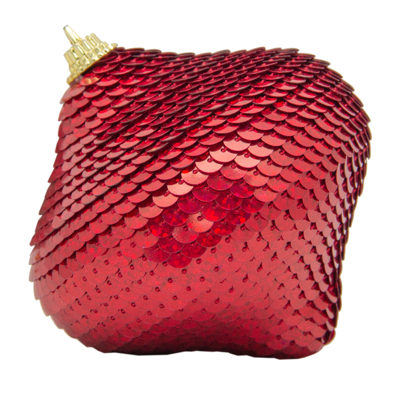 Ялинкова іграшка у формі цибулини, 9 см, червоний, пінопласт, пластик (661497-7), фото 1