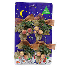 Декоративні гілочки з листочками і ягодами на прищіпках, 8х11 см Для новорічного декору (470570)